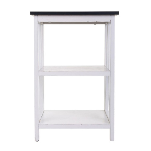 Pegane - Meuble étagère en bois avec 2 tablettes coloris blanc  - Longueur 40 x Profondeur 30 x Hauteur 60 cm Pegane  - Salon, salle à manger