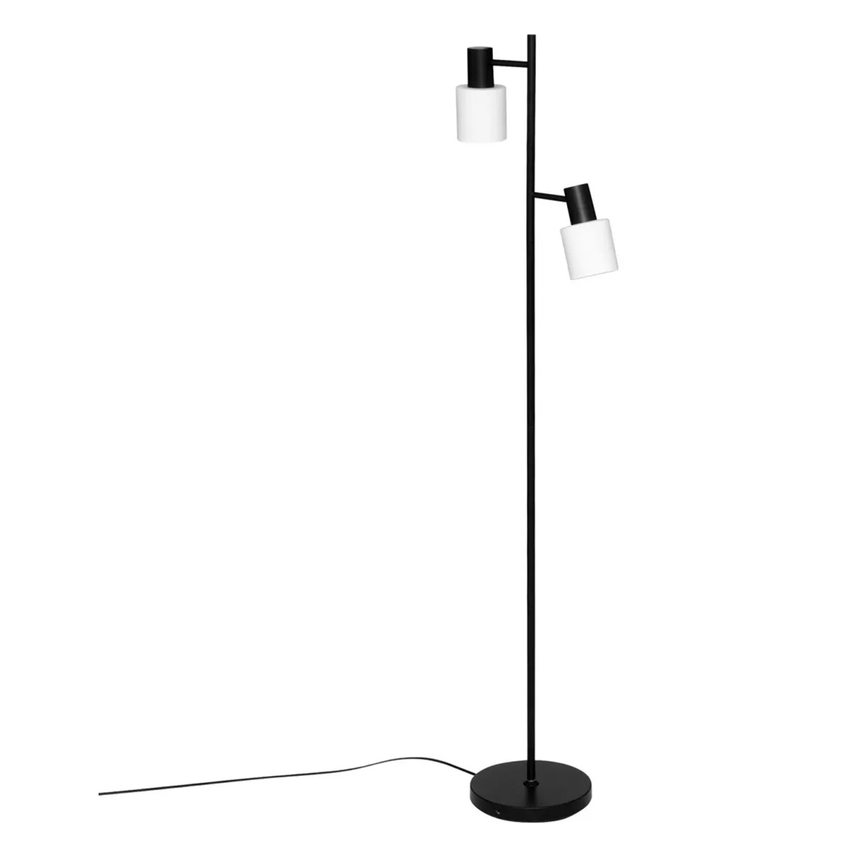 lampe à poser, lampadaire droit en verre et fer coloris noir - longueur  28,5 x profondeur 23  x hauteur 143  cm