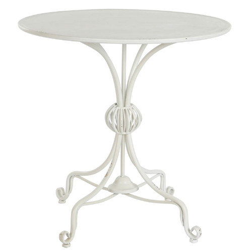 Pegane - Table d'appoint ronde en métal coloris blanc - Diamètre 81 x Hauteur 81.5 cm Pegane  - Maison
