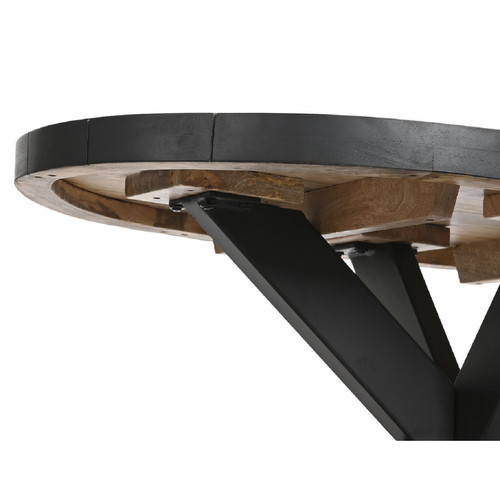 Tables basses Table basse ovale en bois de manguier / métal coloris naturel - Longueur 130 x Profondeur 70 x Hauteur 45 cm