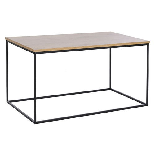 Pegane - Table basse en bois MDF naturel et métal noir - Longueur 110 x Profondeur 60 x Hauteur 44.5 cm Pegane - Tables basses