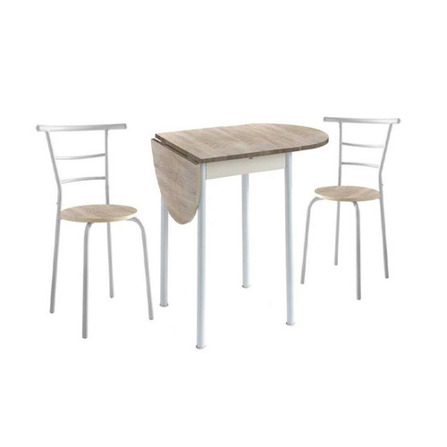 Pegane - Ensemble de table à manger extensible et 2 chaises pour cuisine jardin en bois finition chêne Pegane  - Tables à manger