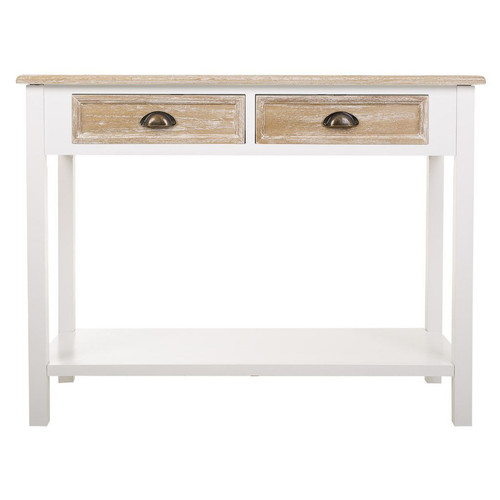 Pegane - Meuble console, table console en bois avec 2 tiroirs - Longueur 100  x Profondeur 40 x Hauteur 78  cm Pegane  - Consoles Non extensible