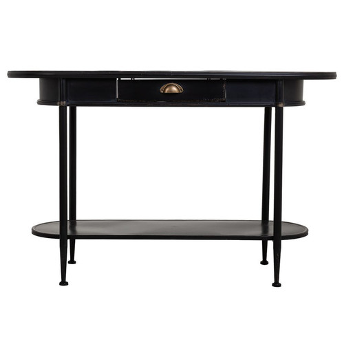 Pegane - Meuble console, table console avec 1 tiroir en métal coloris noir - Longueur 120 x Profondeur 41 x Hauteur 75 cm Pegane  - Meubles de salon Salon, salle à manger