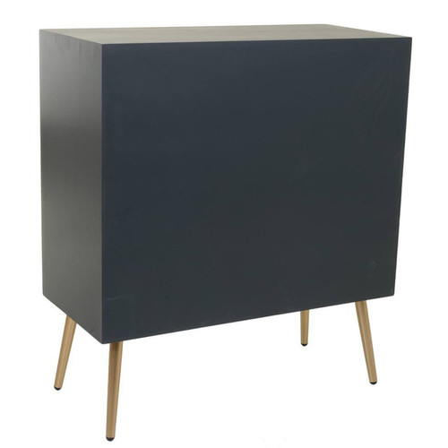 Consoles Meuble console, table console en bois et métal coloris noir, doré - Longueur 75 x Profondeur 37 x Hauteur 84,5 cm