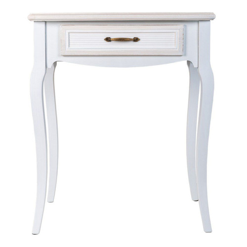 Pegane - Meuble console, table console en bois avec 1 tiroir coloris blanc - Longueur 60 x Profondeur 40 x Hauteur 72,50 cm Pegane  - Consoles