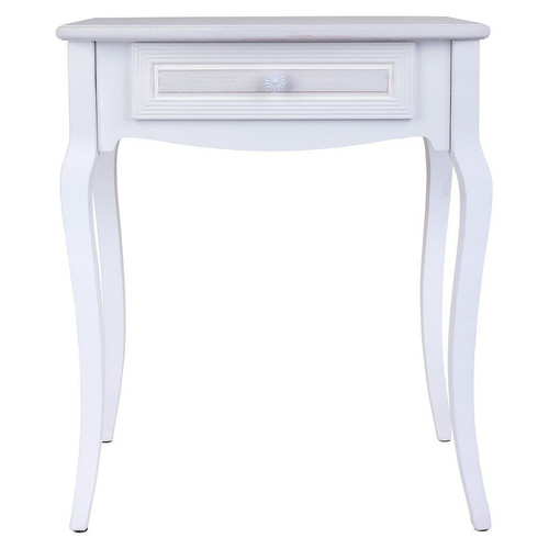 Consoles Pegane Meuble console, table console en bois avec 1 tiroir coloris blanc  - Longueur 60 x Profondeur 40 x Hauteur 72,5  cm
