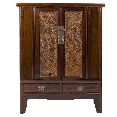 Pegane - Armoire, placard en bois avec 2 portes coloris marron - Longueur 100 x Profondeur 40 x Hauteur 130  cm Pegane  - Placard 40 cm profondeur