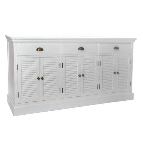Pegane - Buffet, meuble de rangement en bois coloris blanc - Longueur  160 x Profondeur 41 x hauteur 83 cm Pegane  - Meuble rangement jouet Maison