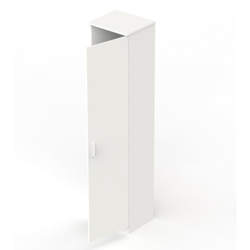 Pegane Armoire / meuble de rangement coloris blanc - Hauteur 180 x Longueur 40 x Profondeur 35 cm