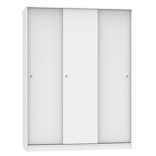 Pegane - Armoire avec 3 portes coulissantes coloris blanc - Hauteur 200 x Longueur 150 x Profondeur 55 cm Pegane  - Armoire hauteur 200 cm