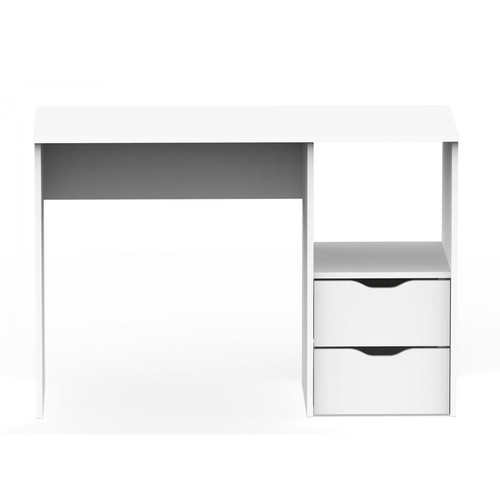 Pegane - Bureau 2 tiroirs coloris blanc - Hauteur 76 x Longueur 115 x Profondeur 50 cm Pegane  - Bureaux