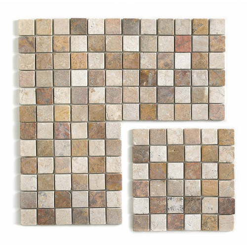 Pegane -Carrelage de mosaïque (Boite de 1m²) / Plaque mosaïque mur et sol en marbre naturel multicolore - 30 x 30 cm Pegane  - Carelage sol