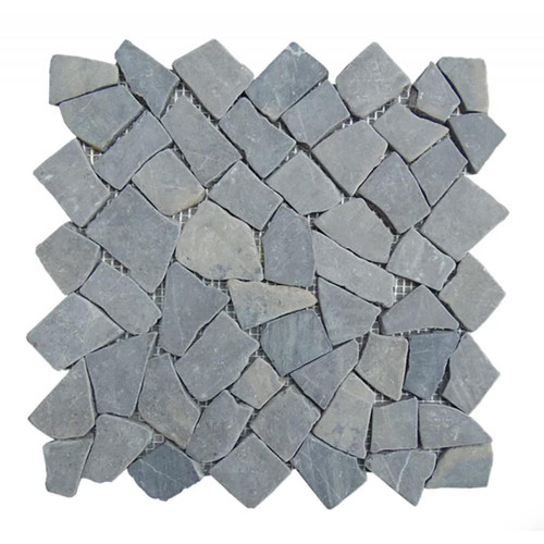 Pegane - Carrelage de mosaïque/Plaque mosaïque mur et sol en marbre naturel coloris gris - 30 x 30 cm - Carelage sol