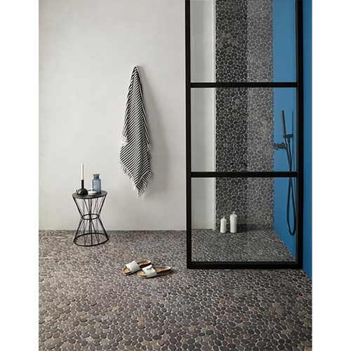 Pegane Carrelage de mosaïque/Plaque mosaïque mur et sol en marbre naturel coloris gris mat - 33 x 33 cm