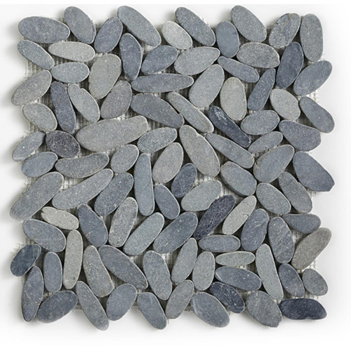 Pegane - Carrelage mosaïque / Plaque de mosaïque mur et sol en pierre grise mate - 33 x 33 cm - Carelage sol
