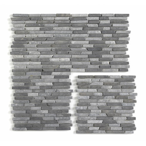 Pegane - Carrelage mosaïque (Boite de 1m²) /Plaque de mosaïque mur et sol en marbre naturel coloris gris clair / gris - 30,5 x 30,5 cm - Carelage sol