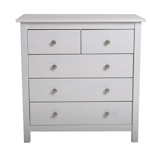Pegane - Commode,  meuble de rangement en pin coloris blanc- Longueur 79 x Profondeur 40  x Hauteur 80  cm Pegane  - commode basse Commode
