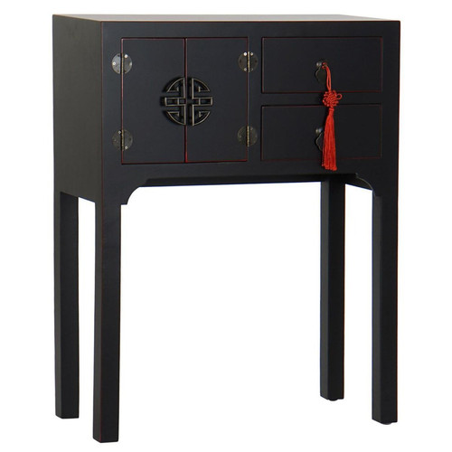 Pegane - Console Table console en bois de sapin et MDF coloris noir - Longueur 63 x Profondeur 26 x Hauteur 83 cm Pegane  - Meubles de salon Salon, salle à manger