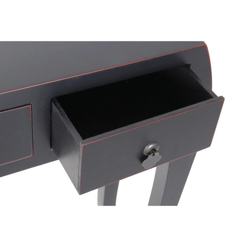 Pegane Console Table console en bois de sapin et MDF coloris noir - Longueur 96 x Profondeur 26 x Hauteur 80 cm