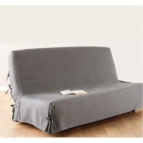 Housses canapés, chaises Pegane Housse de clic clac coloris gris clair 100% coton - Dim : 140 X 200 cm