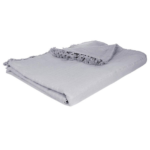 Pegane - Jeté de lit en coton coloris gris clair - 250 x 230 cm Pegane  - Ensembles de literie Pegane