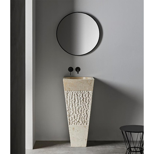 Pegane - Lavabo colonne en marbre coloris beige - Longueur 40 x Hauteur 90 x Profondeur 40 cm Pegane  - Lavabo 40 cm