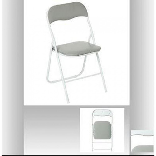 Pegane - lot de 6 chaises pliantes en Acier et polyuréthane coloris gris - Dim : L44 x l44 x H79,5 cm Pegane  - Lot de 6 chaises Chaises