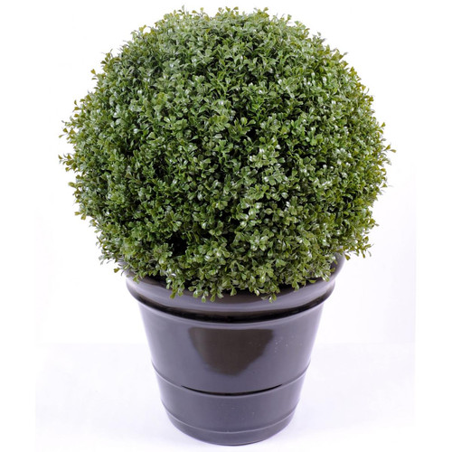 Plantes et fleurs artificielles Pegane Plante artificielle haute gamme Spécial extérieur / Buis boule artificiel - Dim : H.79 x D.55 cm