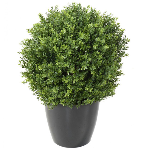 Pegane - Plante artificielle haute gamme Spécial extérieur / Buis boule UV artificiel, coloris vert - Dim : H.50 x D.35 cm Pegane  - Boule fleurs artificielles