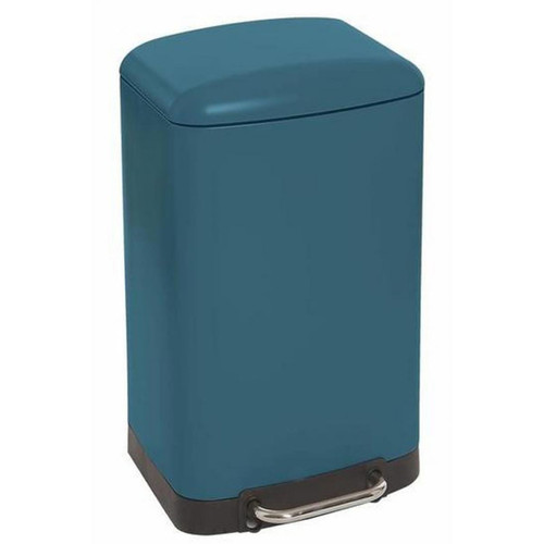 Pegane - Poubelle rectangulaire à pédale coloris bleu Mat - 30 Litres Pegane  - Poubelles d'extérieur, conteneurs