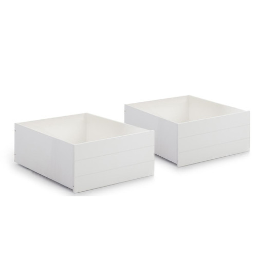 Pegane - Set de 2 tiroirs pour lit enfant en MDF coloris blanc - Longueur 68 x Profondeur 90 x Hauteur 33,50 cm Pegane  - Tiroir de lit