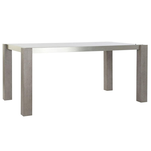 Pegane - Table à manger / table repas rectangulaire en chêne et aluminium coloris gris - Longueur 162 x Hauteur 74 x Profondeur 92 cm Pegane  - Table chene gris