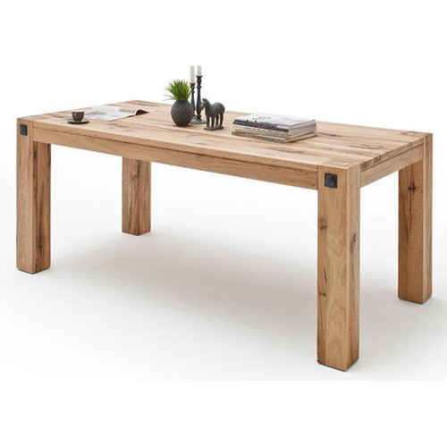 Pegane - Table à manger en chêne massif sauvage laqué mat - L.260 x H.76 x P.100 cm Pegane  - Table en chêne massif