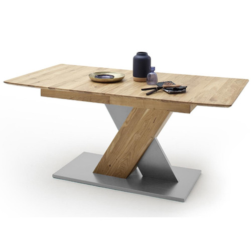 Pegane - Table à manger extensible en chêne sauvage / gris - L.180-225 x H.77 x P.90 cm Pegane  - Table 180 cm