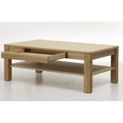 Pegane - Table basse design en chêne bianco huilé - 115 x 42 x 65 cm Pegane  - Tables basses