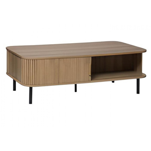 Pegane - Table basse en acier / bois coloris beige - longueur 120 x profondeur 60 x hauteur 41 cm Pegane - Table basse relevable en bois Tables basses