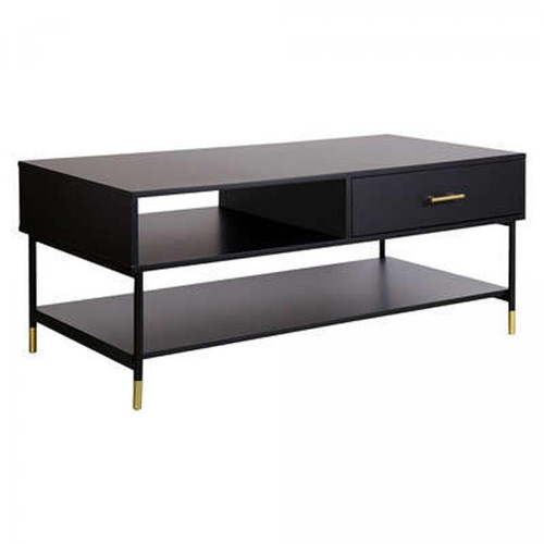 Pegane - Table basse en bois et fer coloris noir  - Longueur 110 x Profondeur 60 x Hauteur 48 cm Pegane  - Tables basses