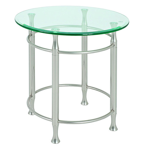 Tables d'appoint Pegane Table d'appoint en tube d'acier Coloris Optique inox, Hauteur 52 cm