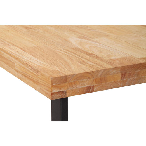 Pegane Table de bureau coloris chêne nordique / pieds noir - Longueur 120 x largeur 60 x hauteur 73 cm