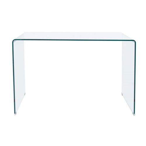 Pegane - Table de bureau rectangulaire en verre - Longueur 120 x profondeur 70 x hauteur 74 cm Pegane  - Mobilier de bureau Transparent