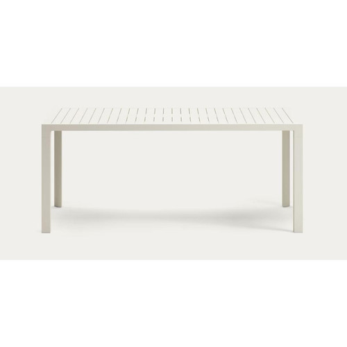 Tables de jardin Pegane Table de jardin en aluminium finition blanche - Longueur 180  x profondeur 90 x hauteur 75  cm