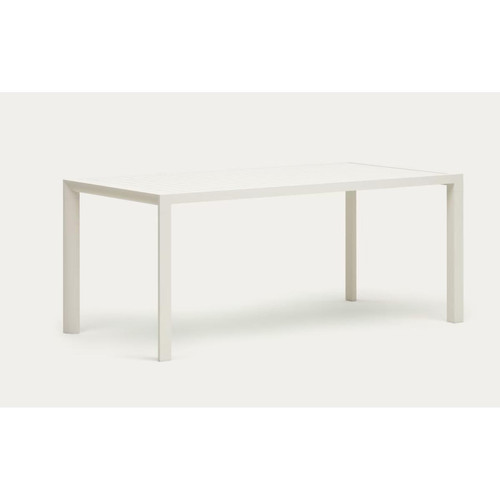 Tables de jardin Table de jardin en aluminium finition blanche - Longueur 180  x profondeur 90 x hauteur 75  cm