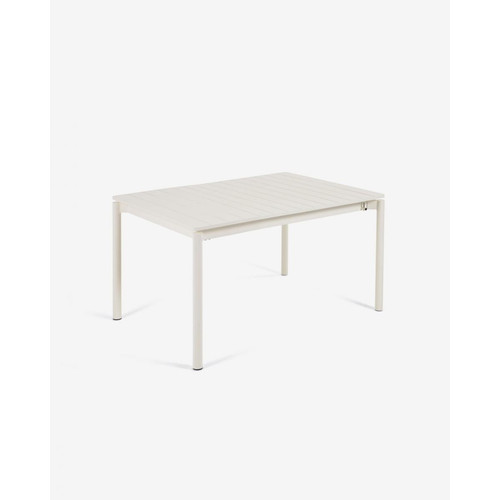 Tables de jardin Table de jardin extensible coloris blanc mat en aluminium - longueur 140 / 200 x profondeur 90 x hauteur 75 cm