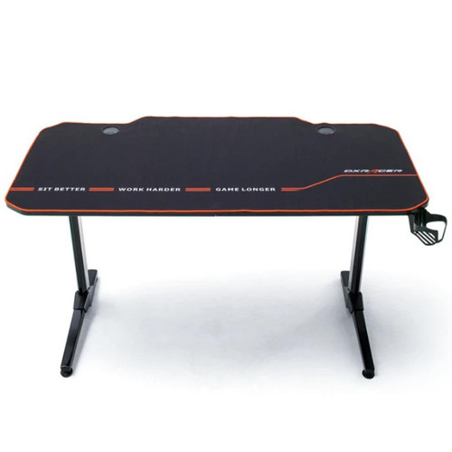 Pegane Table de jeu / bureau de jeu en métal coloris noir - Longueur 140 x Hauteur 75 x Profondeur 65 cm