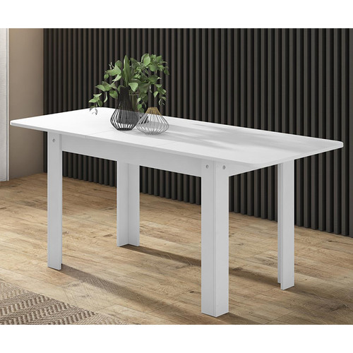 Pegane - Table de salle à manger extensible rectangulaire coloris blanc - longueur 140-184 x profondeur 80 x Hauteur 73,60 cm Pegane  - Table extensible 80 cm