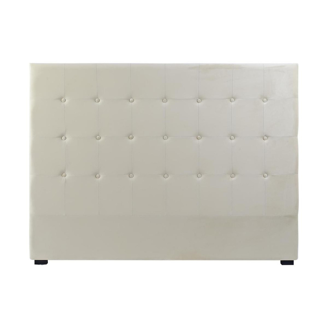 Têtes de lit Pegane Tête de lit capitonnée coloris crème en polyester / MDF - Longueur 159 x profondeur 8 x hauteur 119 cm