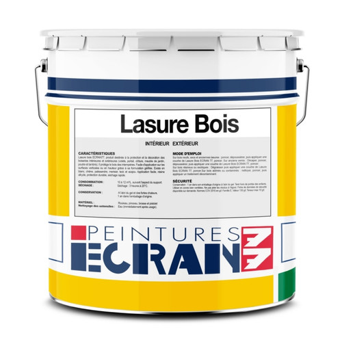 Ecran77 - Lasure bois haute protection, bois intérieur et extérieur, plusieurs coloris, Lasure Bois ECRAN 77-1 litre-Incolore Ecran77  - Peinture & enduit rénovation
