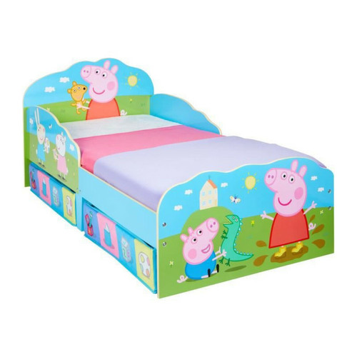 Peppa Pig -Peppa Pig - Lit pour enfants avec tiroirs de rangement sous le lit pour matelas 140cm x 70cm Peppa Pig  - Lit enfant avec tiroir Lit enfant