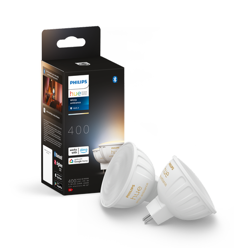 Philips Hue - Ampoule connectée 4.7W 12V MR16 - White Ambiance x2 Philips Hue  - Zigbee